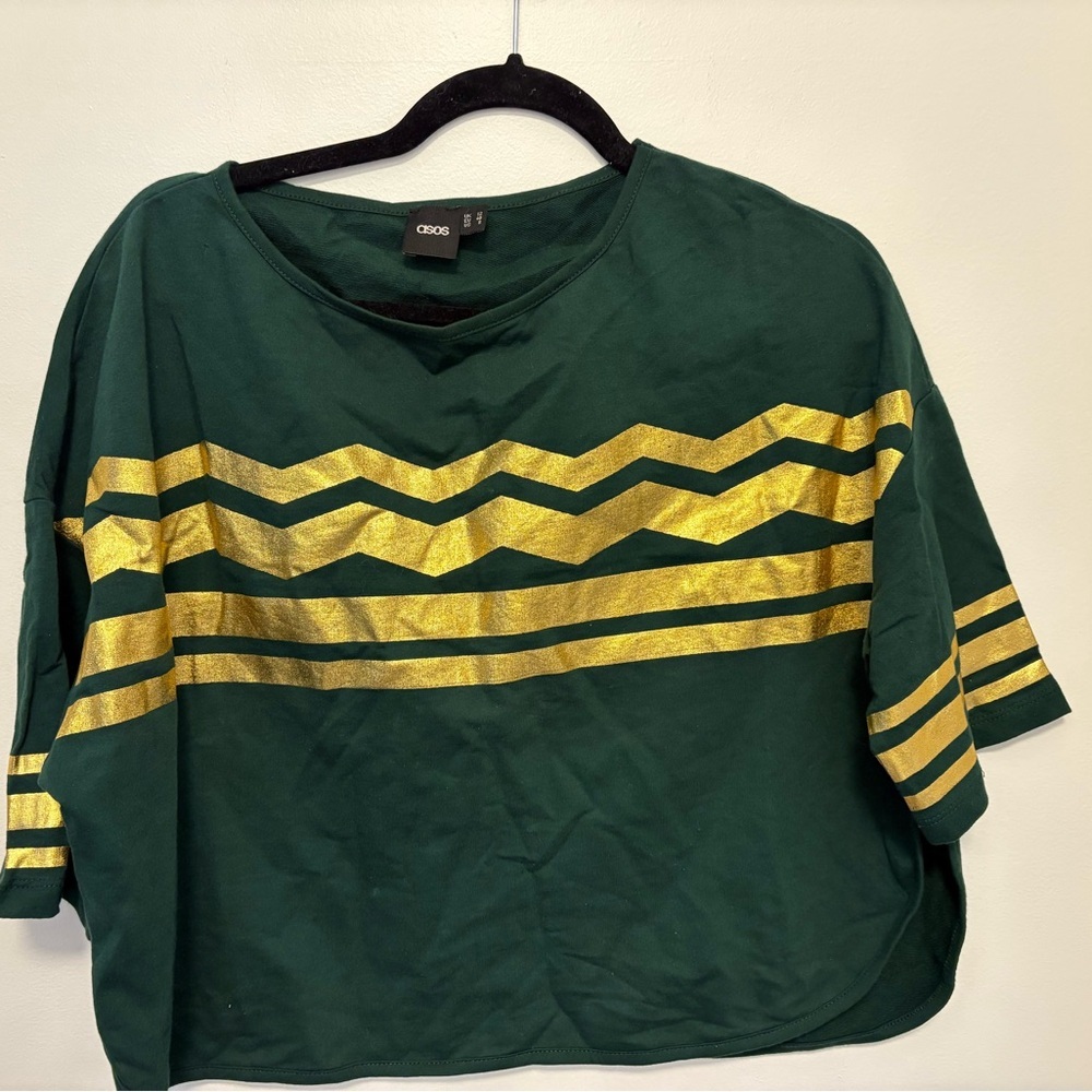 ASOS Green and Gold Crop Top